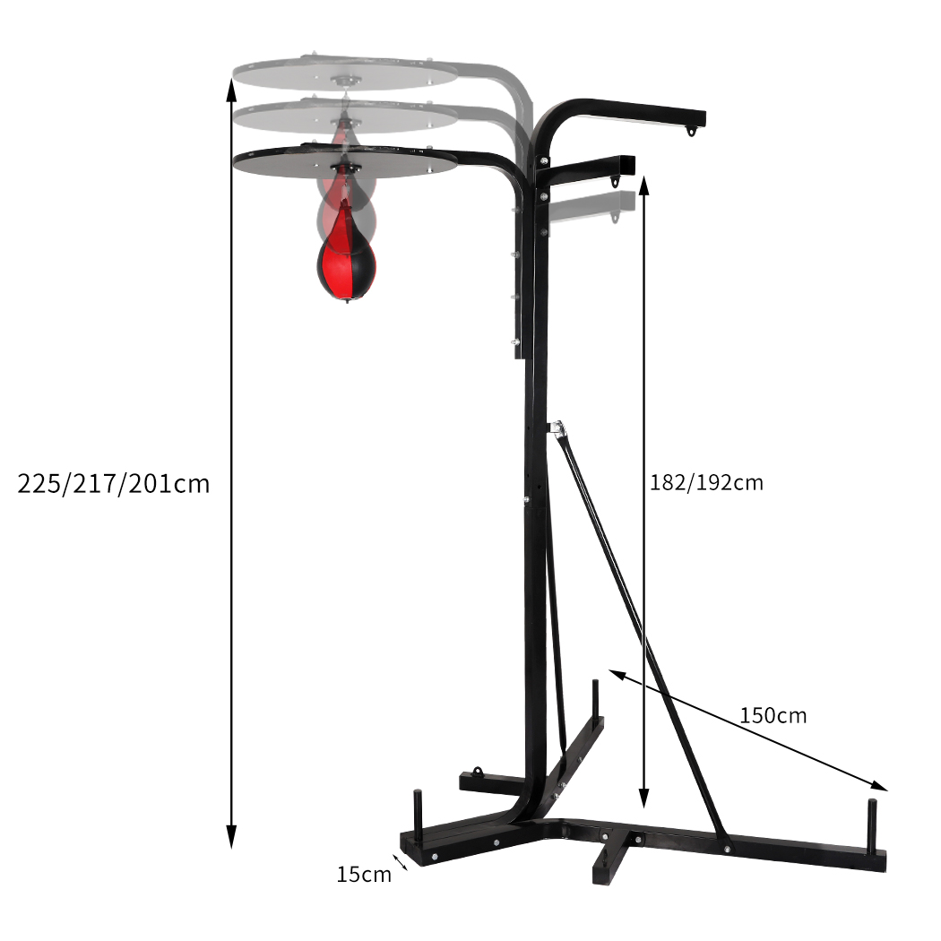 Centra Punching Bag Stand 3 Station Boxing Frame Sports Home Gym Training 227cm
