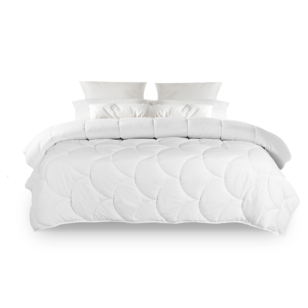 TopSellers-Super King White Quilt - Soft  Warm & Breathable Microfibre Bedding