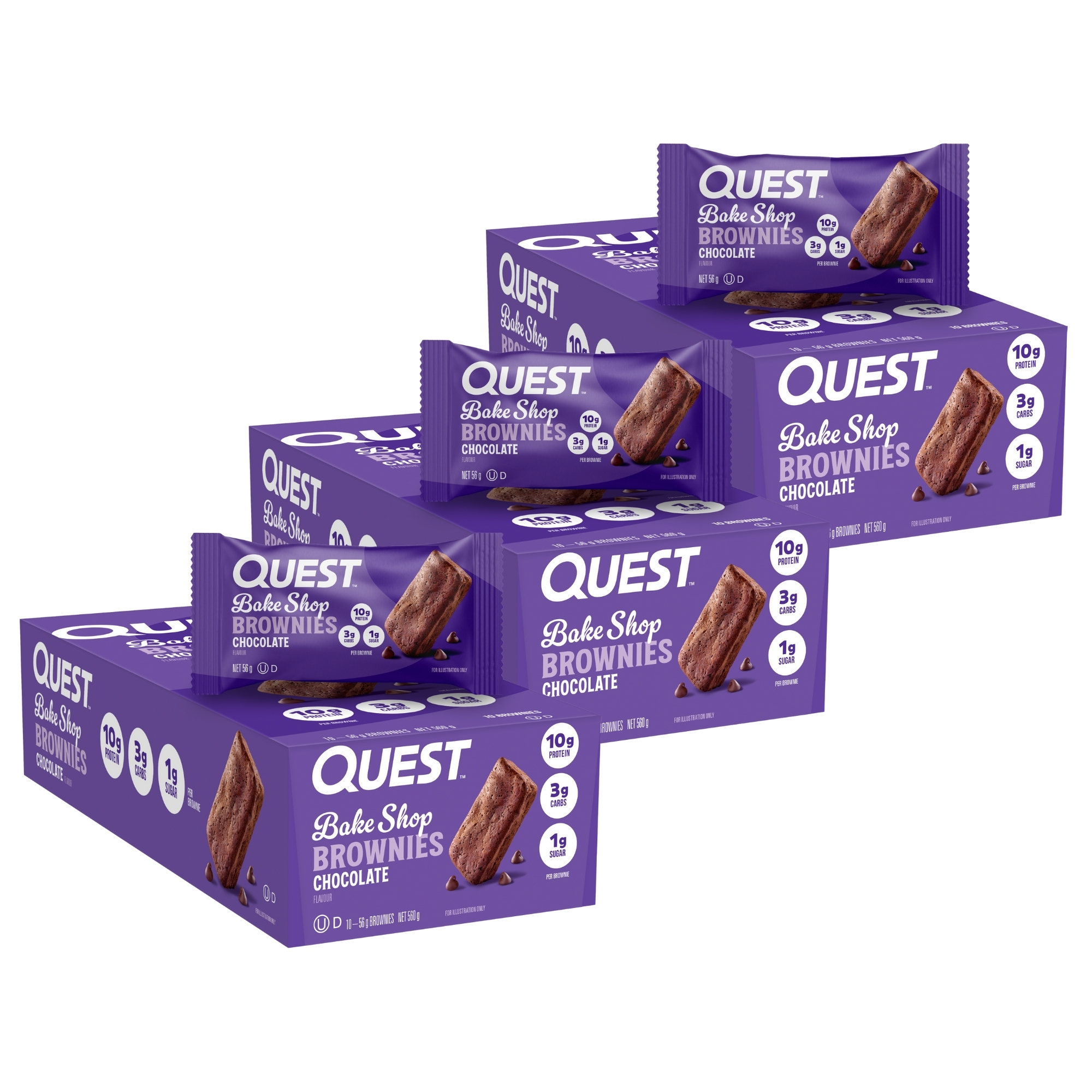 Quest Bake Shop Brownie Protein Bars 10x56g x3