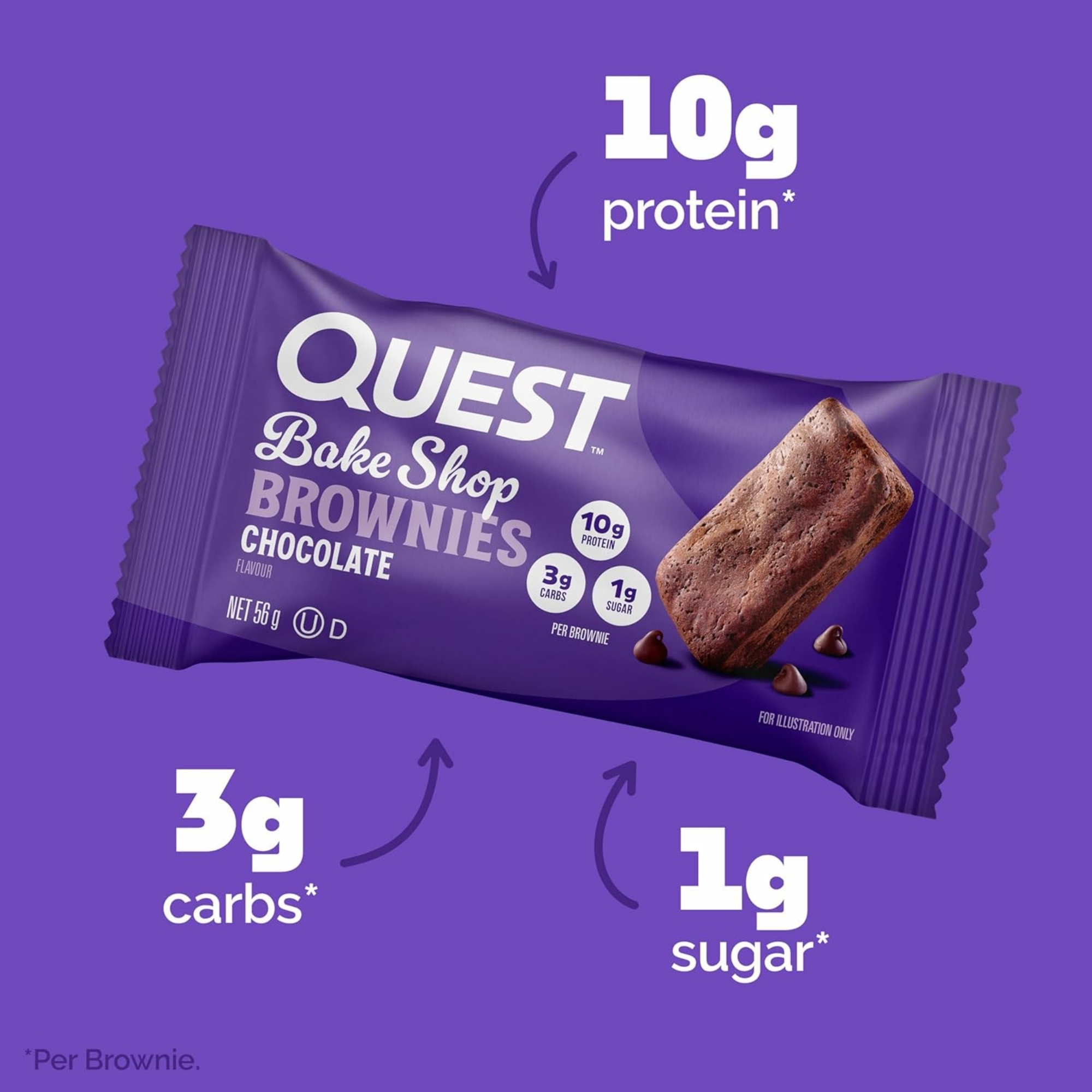Quest Bake Shop Brownie Protein Bars 10x56g x3 detail