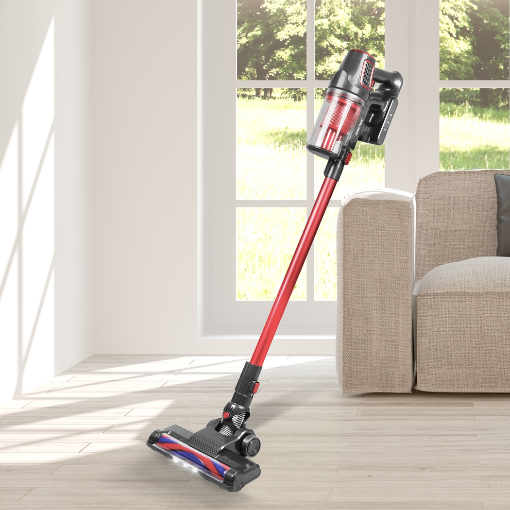 Handheld Vacuum Cleaner Cordless Stick Vac Bagless Recharge Wall Mounted Red