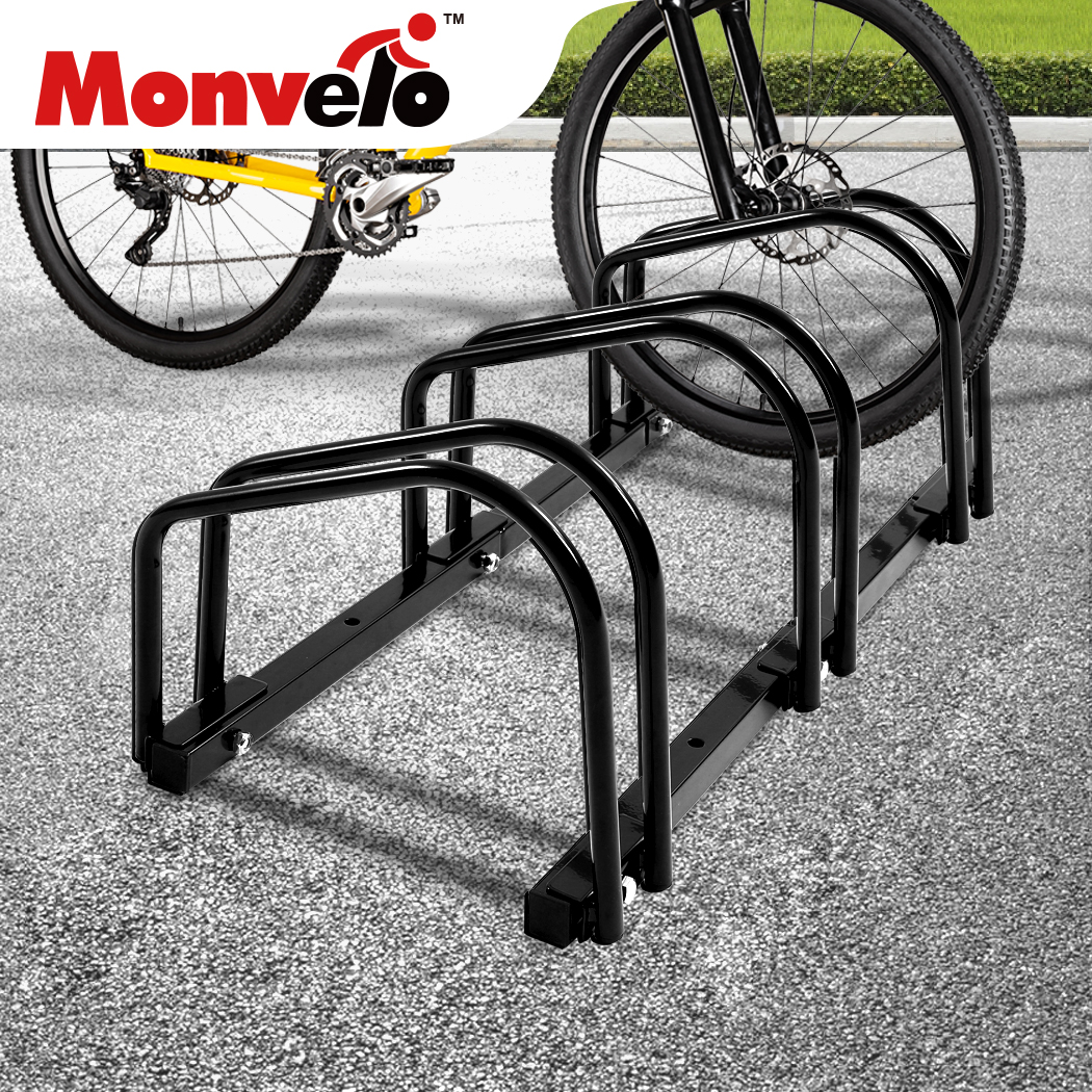 3 Bike Floor Parking Rack Bikes Stand Bicycle Instant Storage Cycling Portable