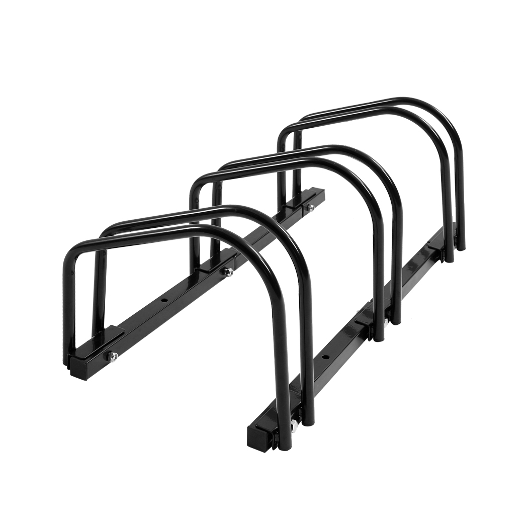 TopSellers-Bike Floor Parking Rack - Space Saving 3 Bikes Stand  Easy Install