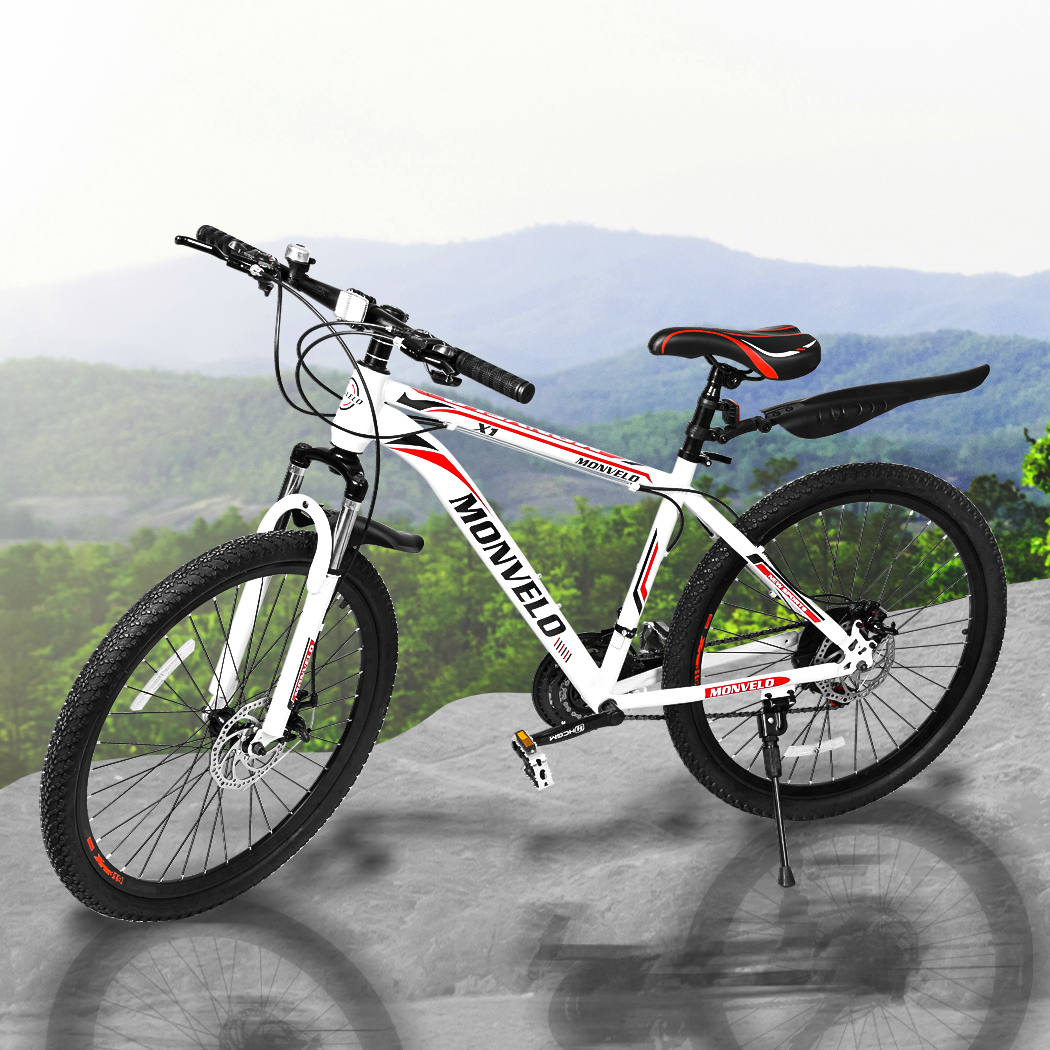 Monvelo 26'' Mountain Bike 21 Speed Bicycle Front Suspension Men Carboon Steel