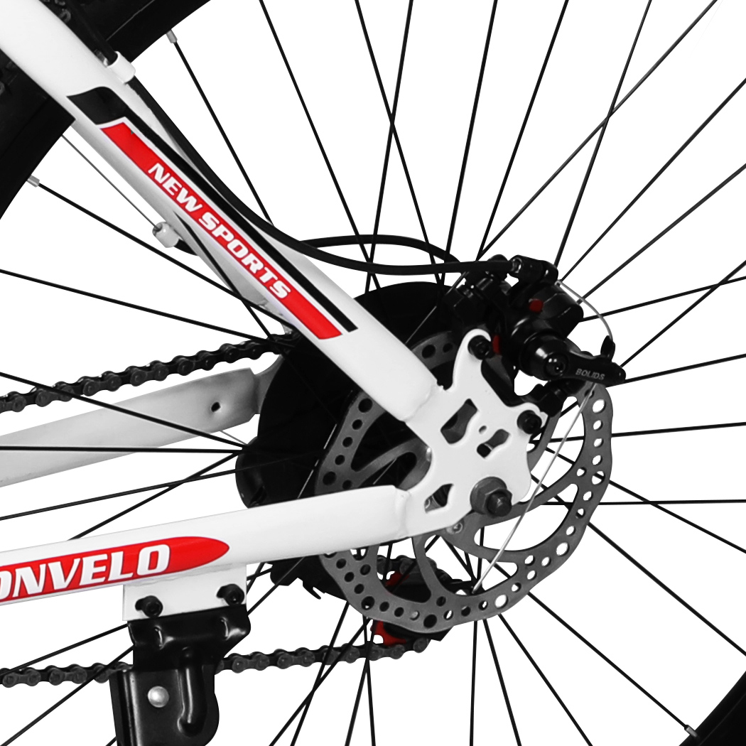 Monvelo 21 Speed  27.5'' Mountain Bicycle Dual Disc Brake Front Suspension White