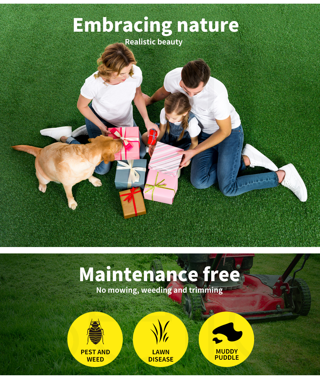 Marlow 10-100sqm Artificial Grass Synthetic Turf Plastic Fake Lawn Flooring 17mm - Picture 15 of 34