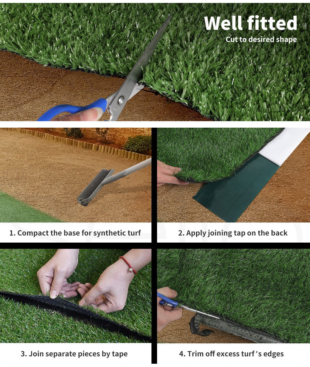 Marlow 10-100sqm Artificial Grass Synthetic Turf Plastic Fake Lawn Flooring 17mm - Picture 21 of 34
