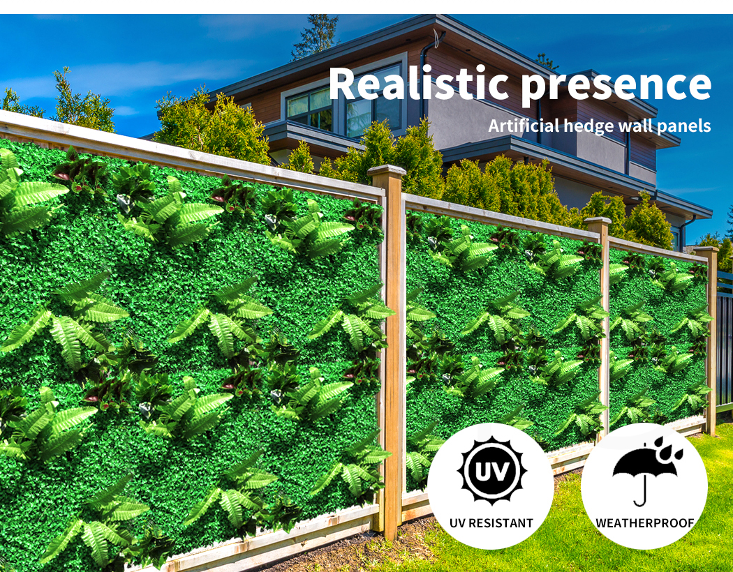 Marlow Artificial Plant Grass Wall Panels Fake Hedge Garden Vertical Mat Fence - Picture 101 of 132