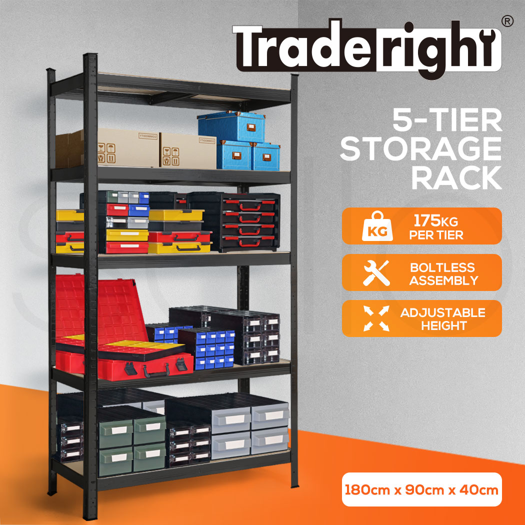 Traderight 1.8M Warehouse Rack Garage Shelving Racking Storage Shelves Steel - Picture 34 of 79