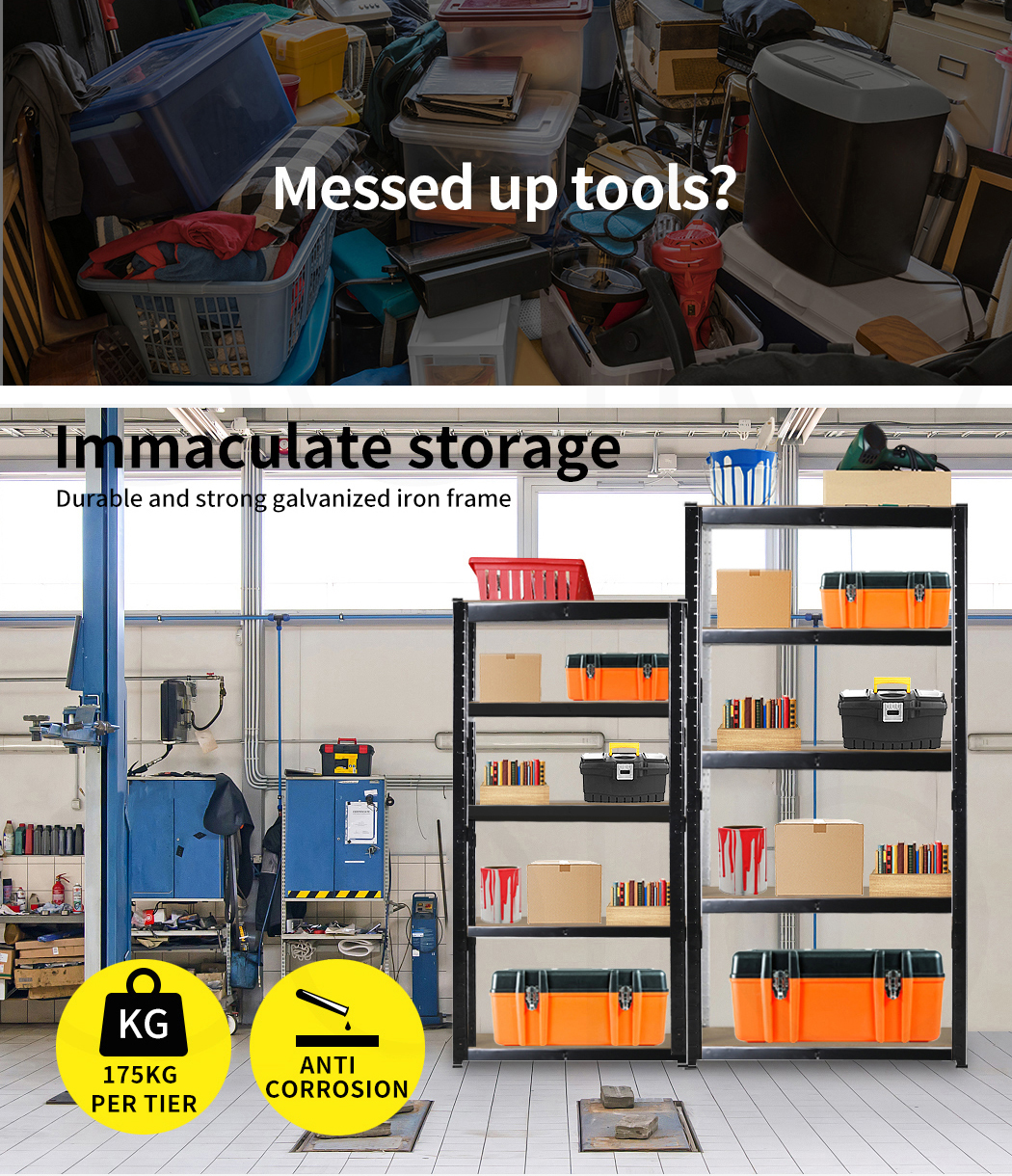 Traderight 1.8M Warehouse Rack Garage Shelving Racking Storage Shelves Steel - Picture 13 of 79