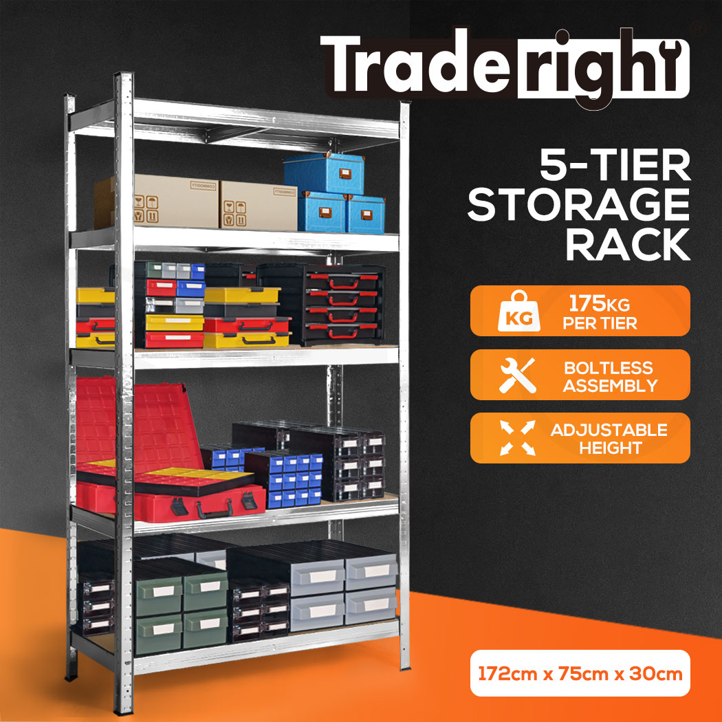 Traderight 1.8M Warehouse Rack Garage Shelving Racking Storage Shelves Steel - Picture 56 of 79