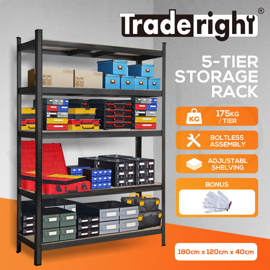 Traderight 1.8M Warehouse Rack Garage Shelving Racking Storage Shelves Steel - Picture 22 of 79