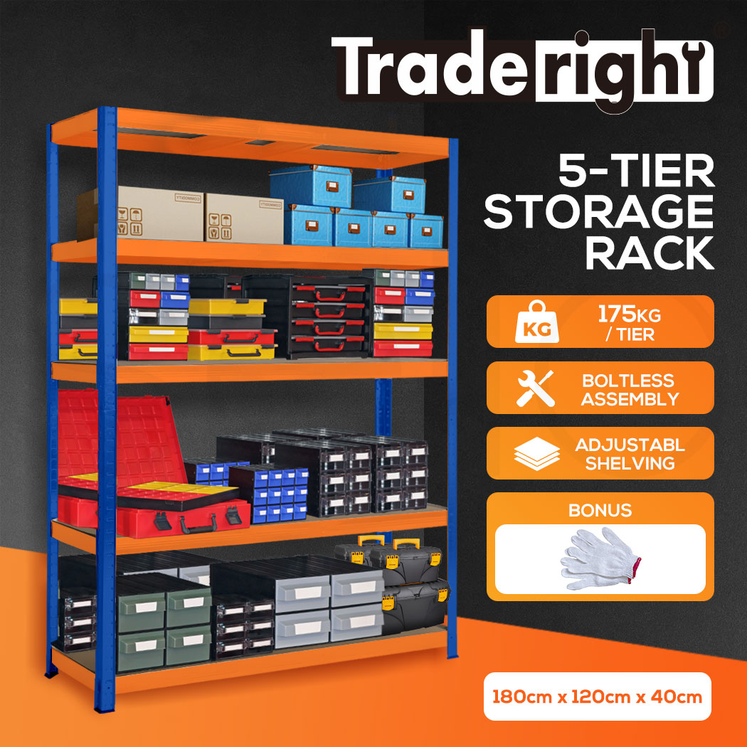 Traderight 1.8M Warehouse Rack Garage Shelving Racking Storage Shelves Steel - Picture 44 of 79