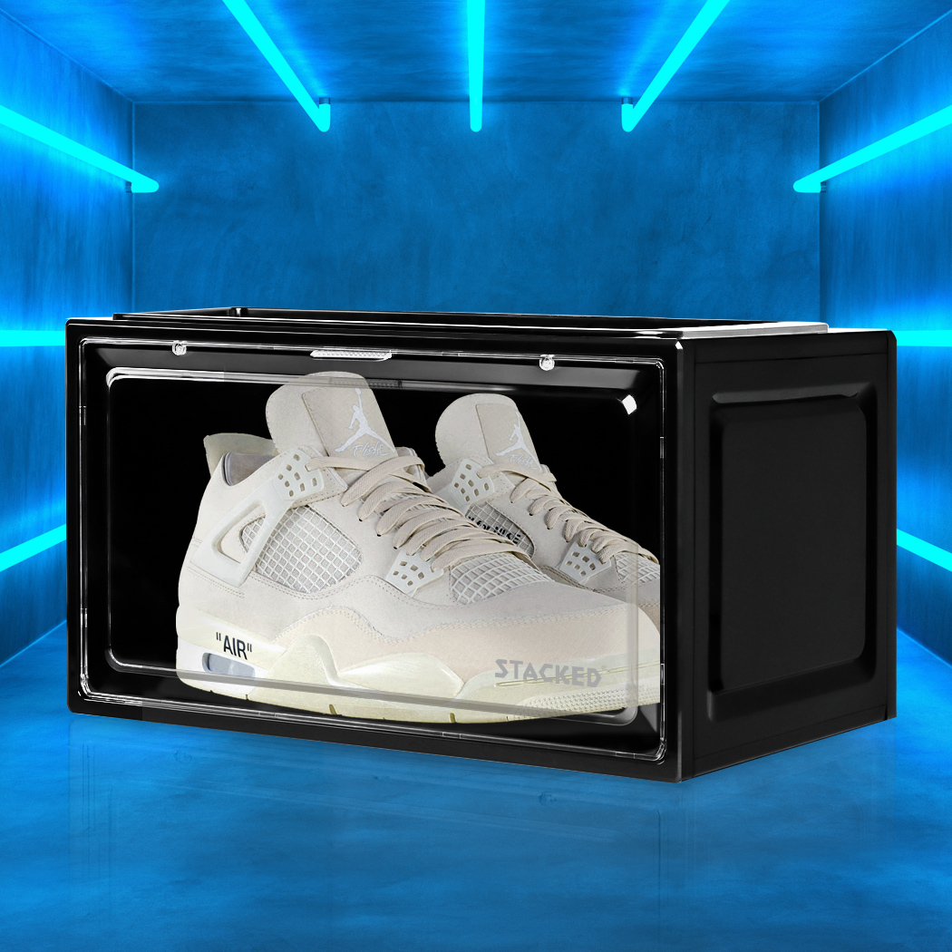 Shoe Storage Box Sneaker Display Case Collections Cabinet Stackable Magnetic - Picture 13 of 191