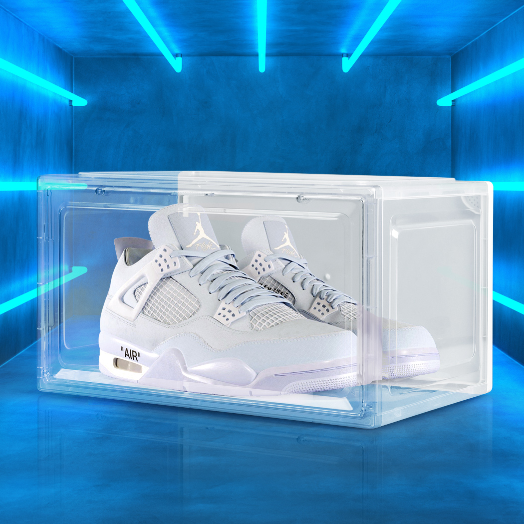 Shoe Storage Box Sneaker Display Case Collections Cabinet Stackable Magnetic - Picture 37 of 191