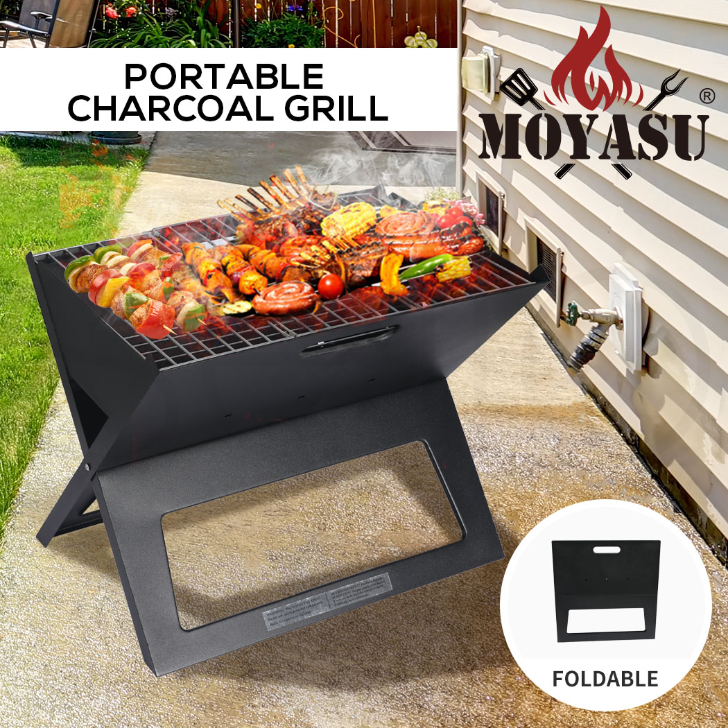 Charcoal BBQ Grill Portable Hibachi Barbecue Outdoor Foldable Camping Picnic - Picture 24 of 69