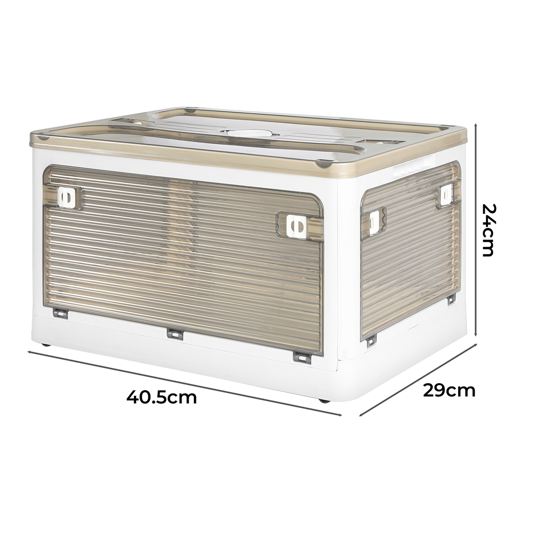 Foldable Storage Containers Stackable 5 Sides Open Organizer Boxes Transparent - Picture 73 of 119