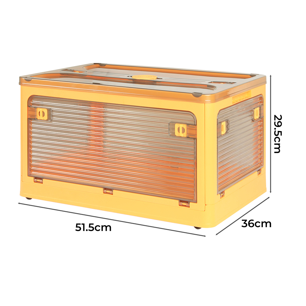 Foldable Storage Containers Stackable 5 Sides Open Organizer Boxes Transparent - Picture 97 of 119