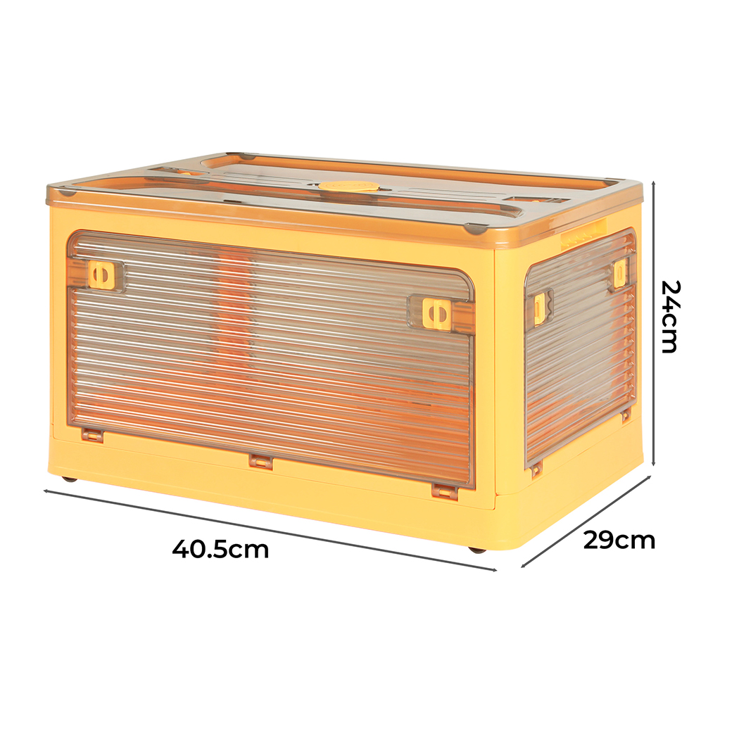 Foldable Storage Containers Stackable 5 Sides Open Organizer Boxes Transparent - Picture 61 of 119