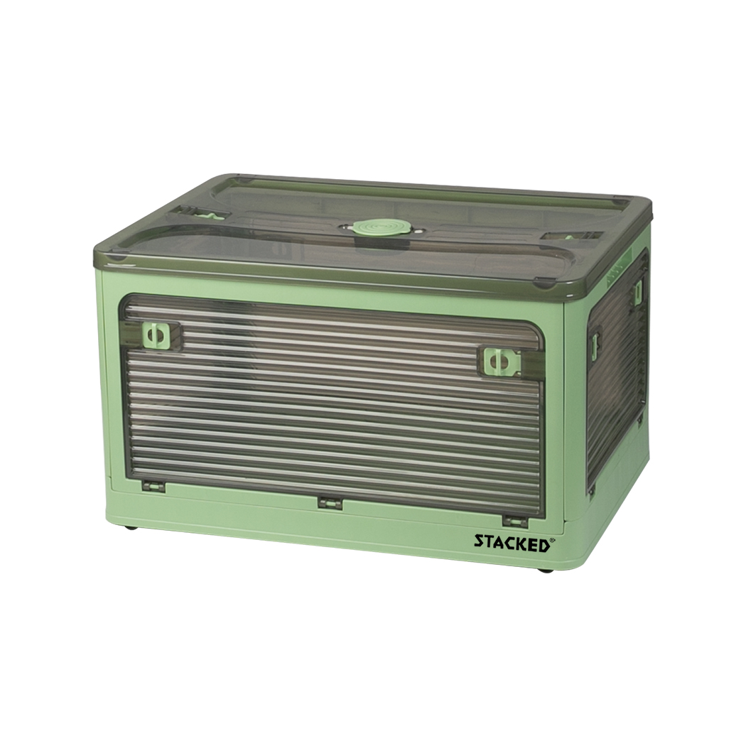Stacked Storage Box Stackable Bin Organiser Foldable 5 Lid Wheels Large Capacity - Picture 96 of 120