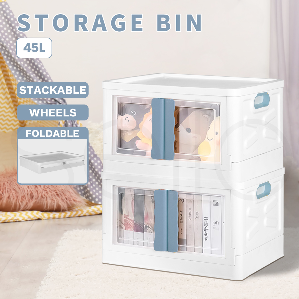 Storage Containers Box Stackable Toy Food Organiser Large Foldable Lid 45/85L - Picture 14 of 95