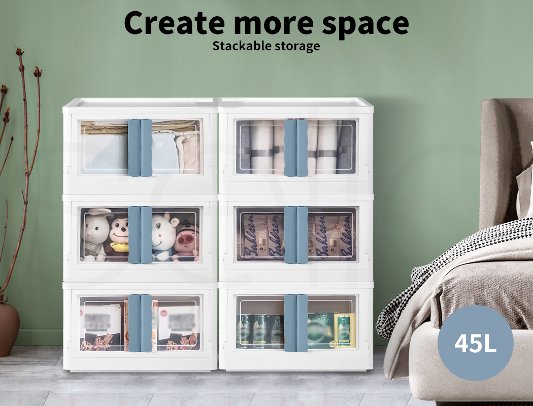Storage Containers Box Stackable Toy Food Organiser Large Foldable Lid 45/85L - Picture 15 of 95