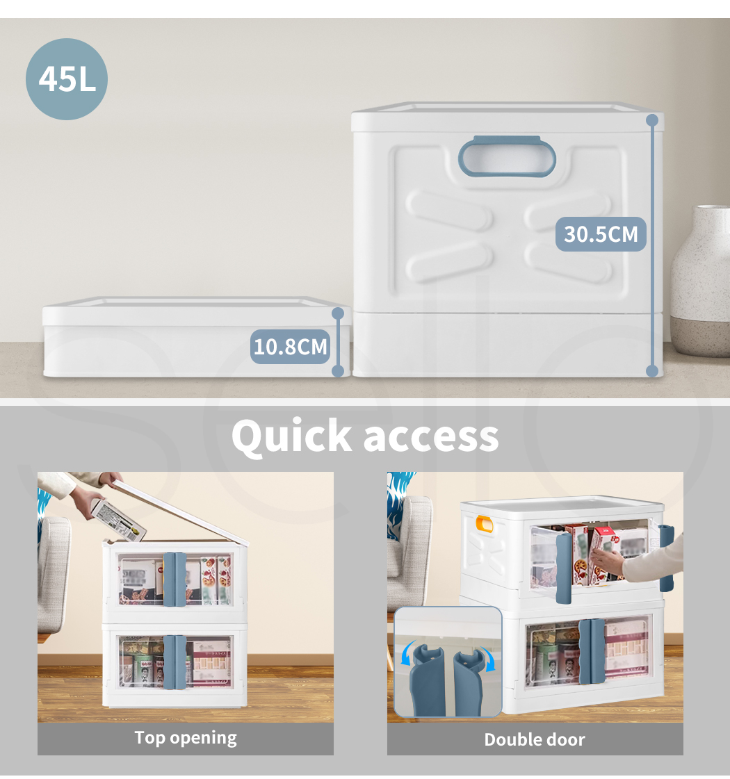 Storage Containers Box Stackable Toy Food Organiser Large Foldable Lid 45/85L - Picture 17 of 95