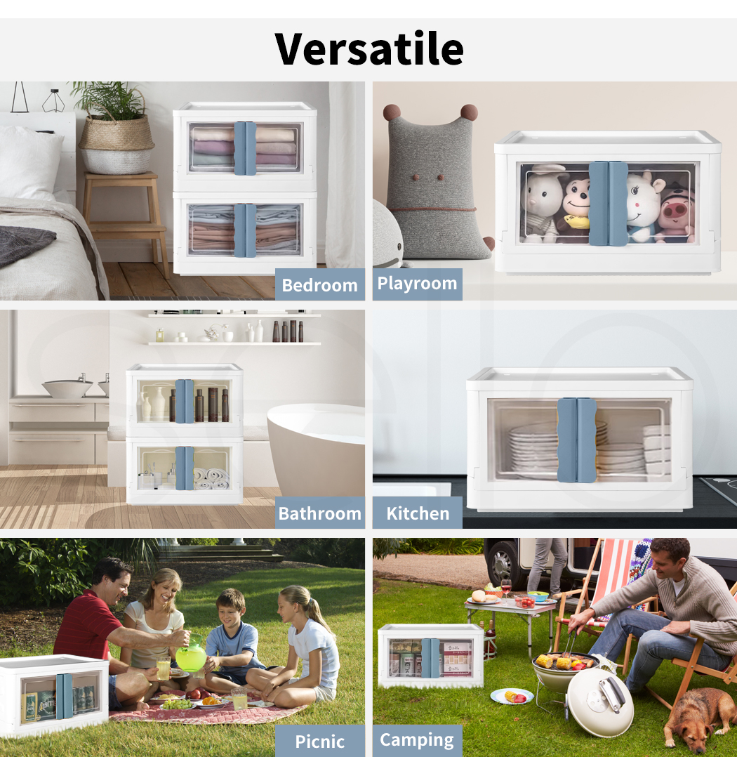 Storage Containers Box Stackable Toy Food Organiser Large Foldable Lid 45/85L - Picture 22 of 95