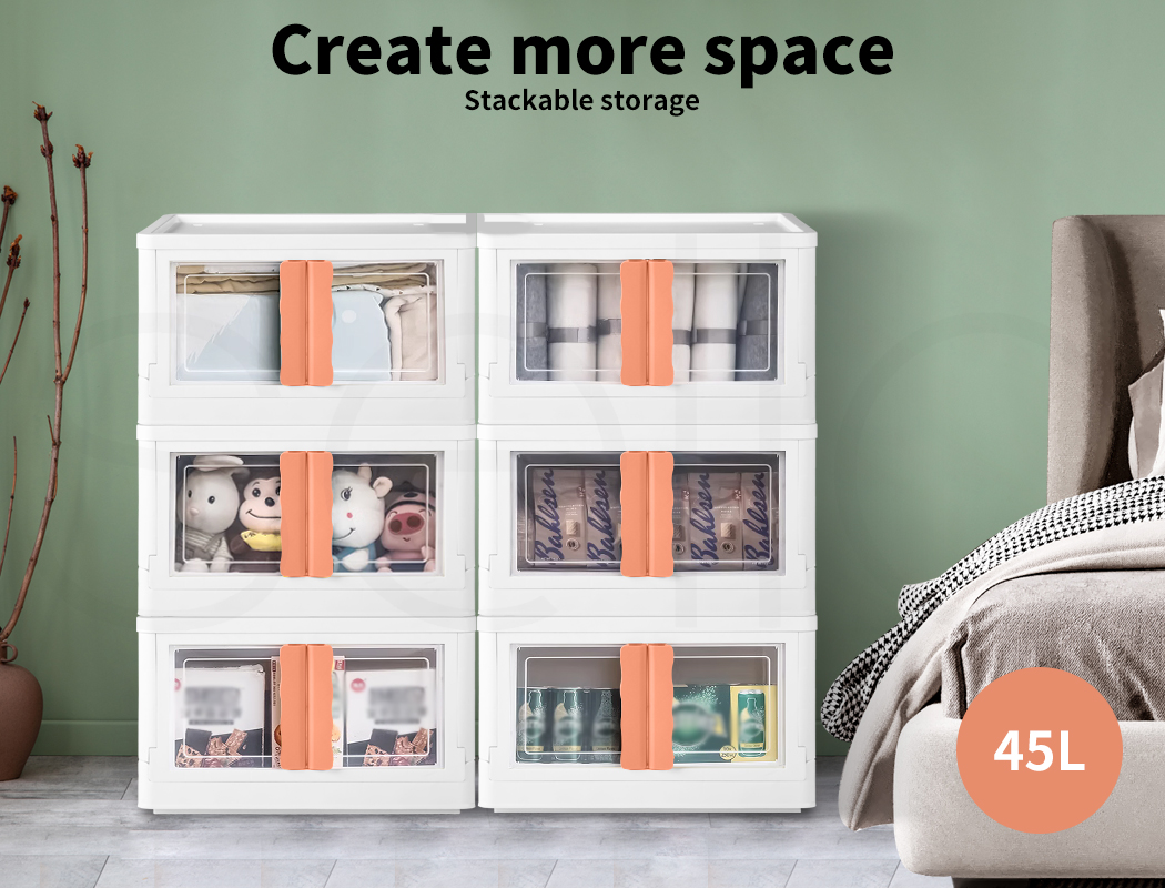 Storage Containers Box Stackable Toy Food Organiser Large Foldable Lid 45/85L - Picture 27 of 95