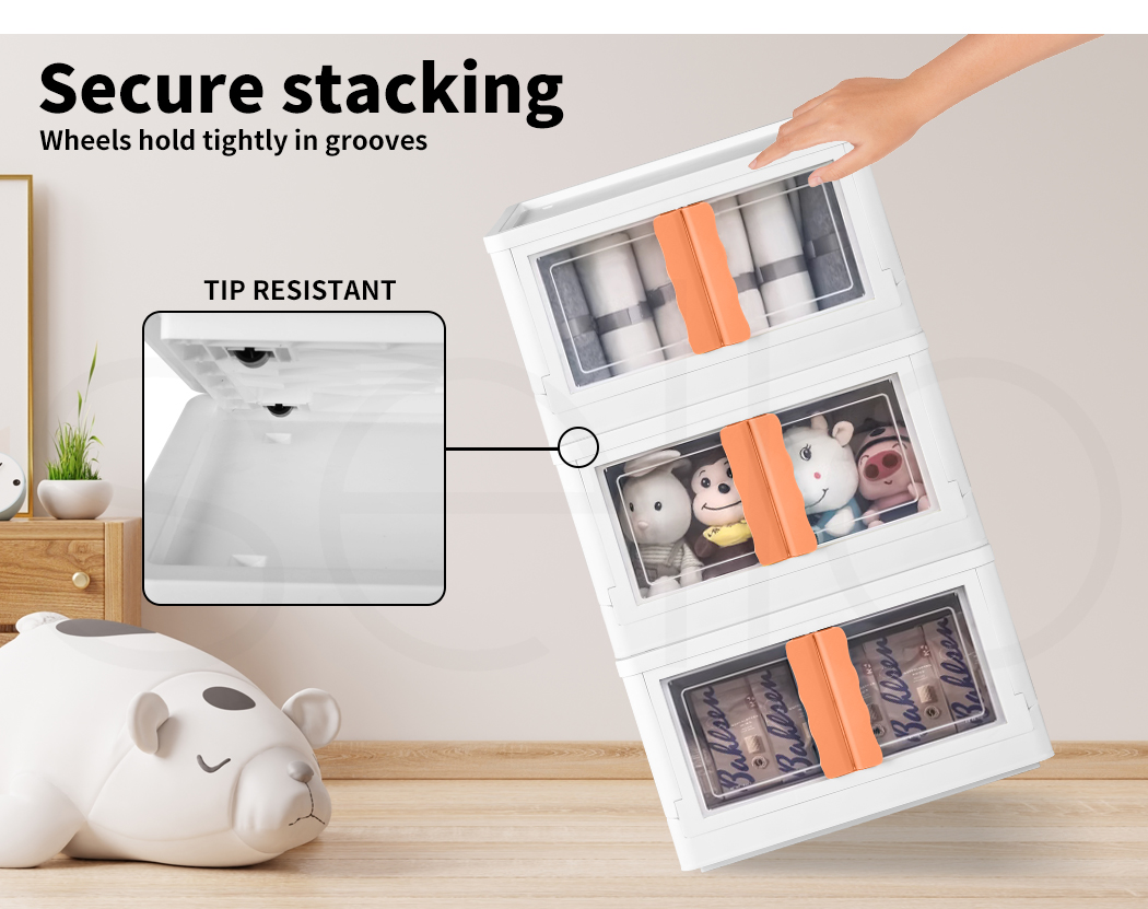 Storage Containers Box Stackable Toy Food Organiser Large Foldable Lid 45/85L - Picture 31 of 95