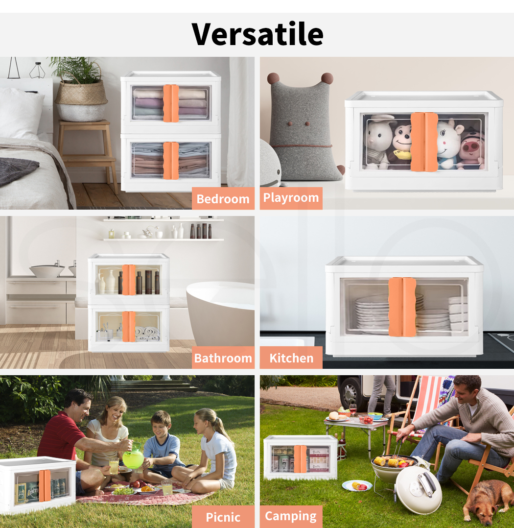 Storage Containers Box Stackable Toy Food Organiser Large Foldable Lid 45/85L - Picture 34 of 95