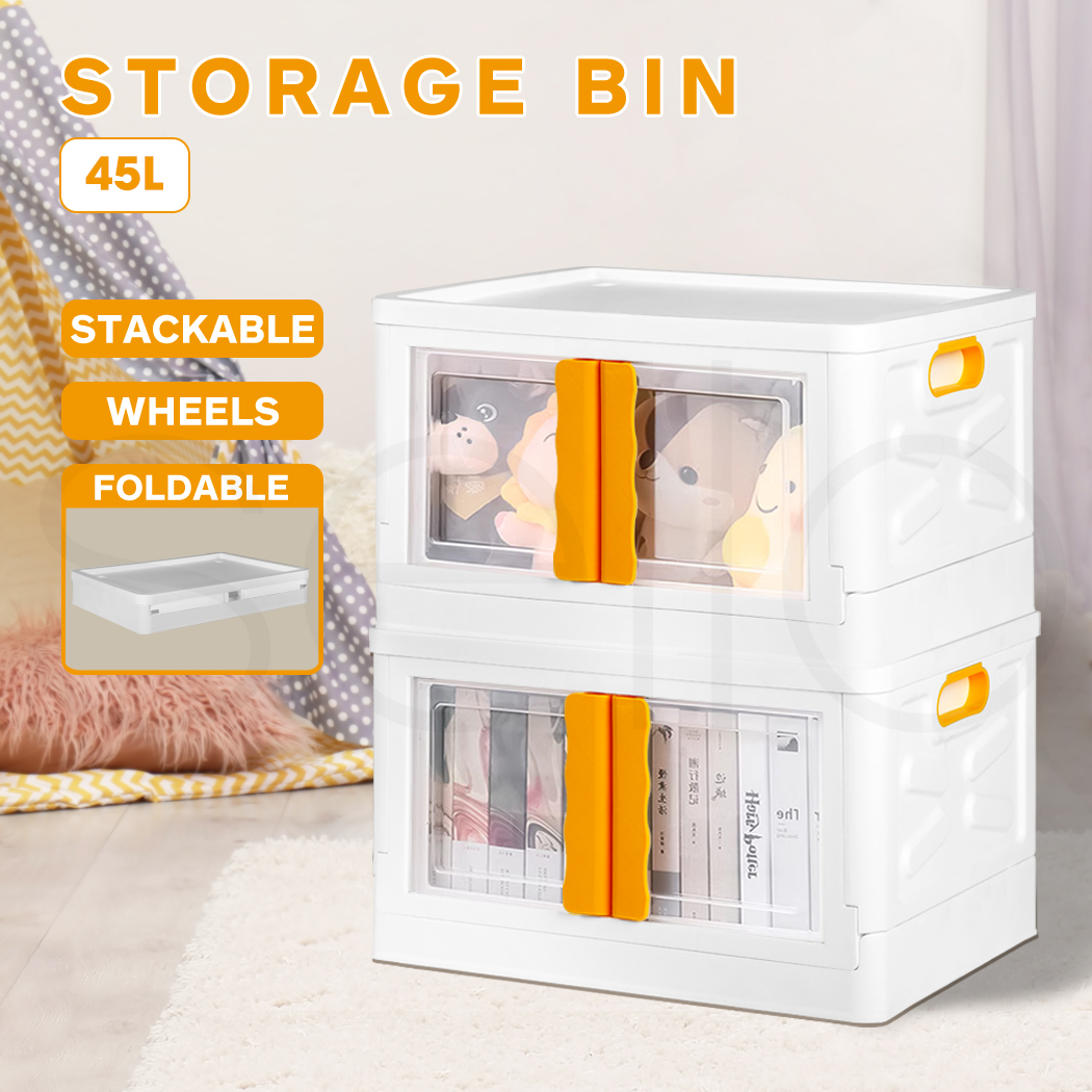 Storage Containers Box Stackable Toy Food Organiser Large Foldable Lid 45/85L - Picture 38 of 95