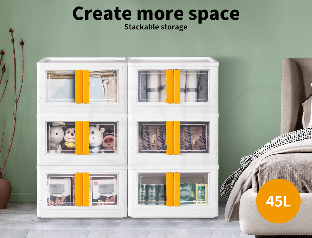 Storage Containers Box Stackable Toy Food Organiser Large Foldable Lid 45/85L - Picture 39 of 95