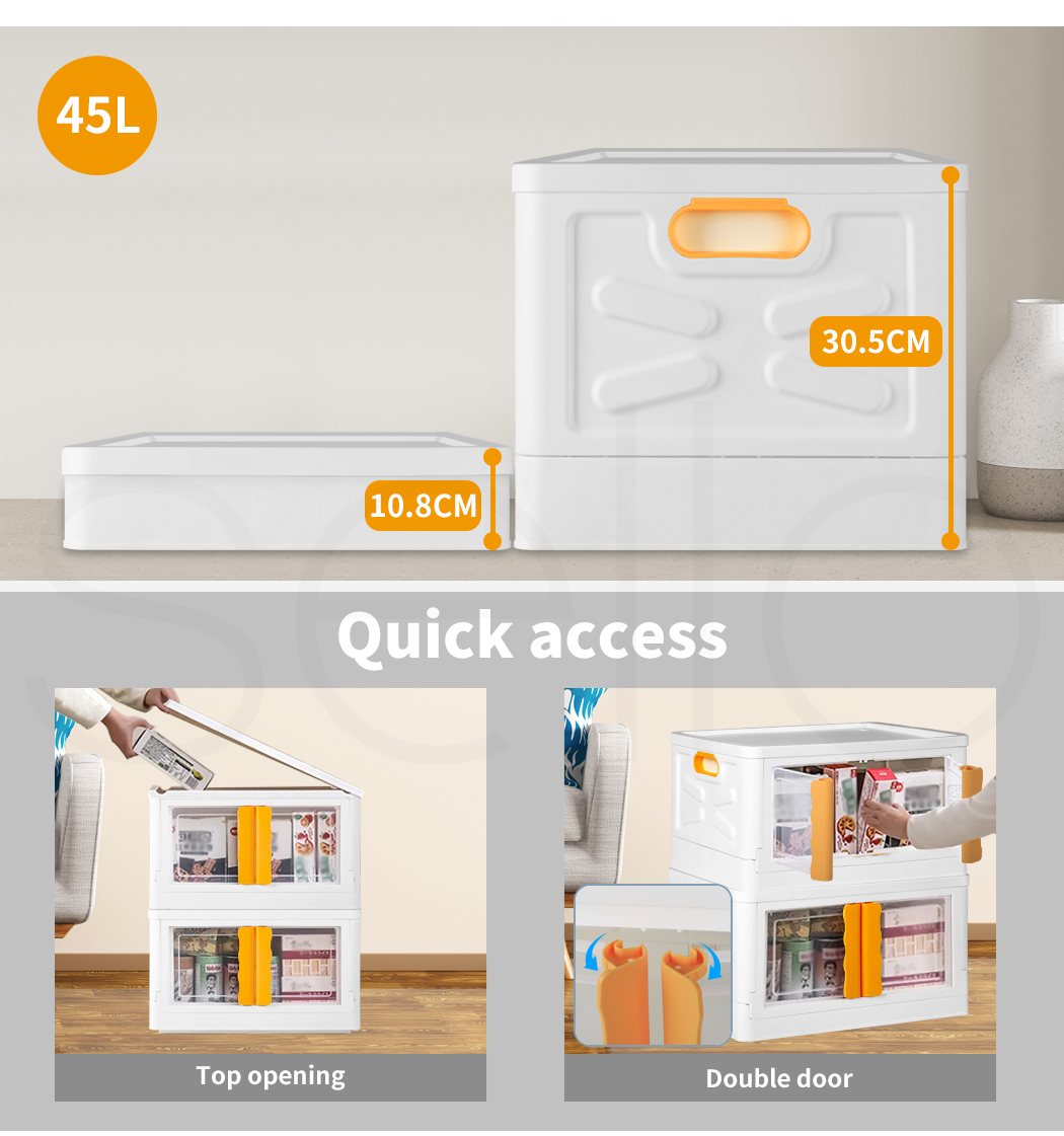 Storage Containers Box Stackable Toy Food Organiser Large Foldable Lid 45/85L - Picture 41 of 95