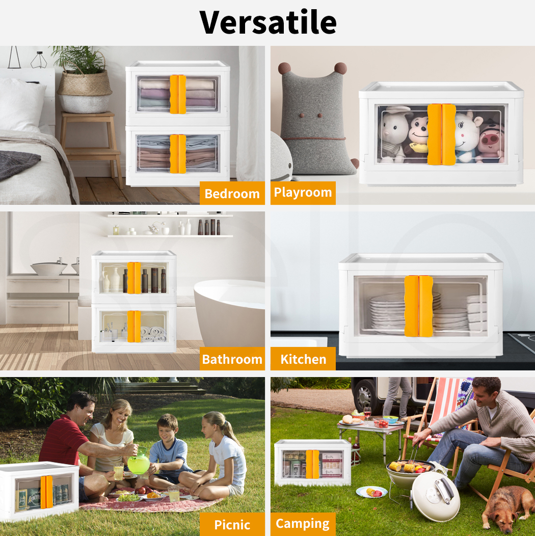 Storage Containers Box Stackable Toy Food Organiser Large Foldable Lid 45/85L - Picture 46 of 95