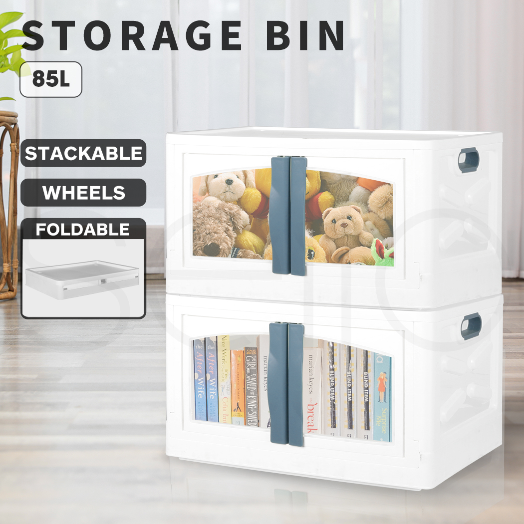 Storage Containers Box Stackable Toy Food Organiser Large Foldable Lid 45/85L - Picture 50 of 95