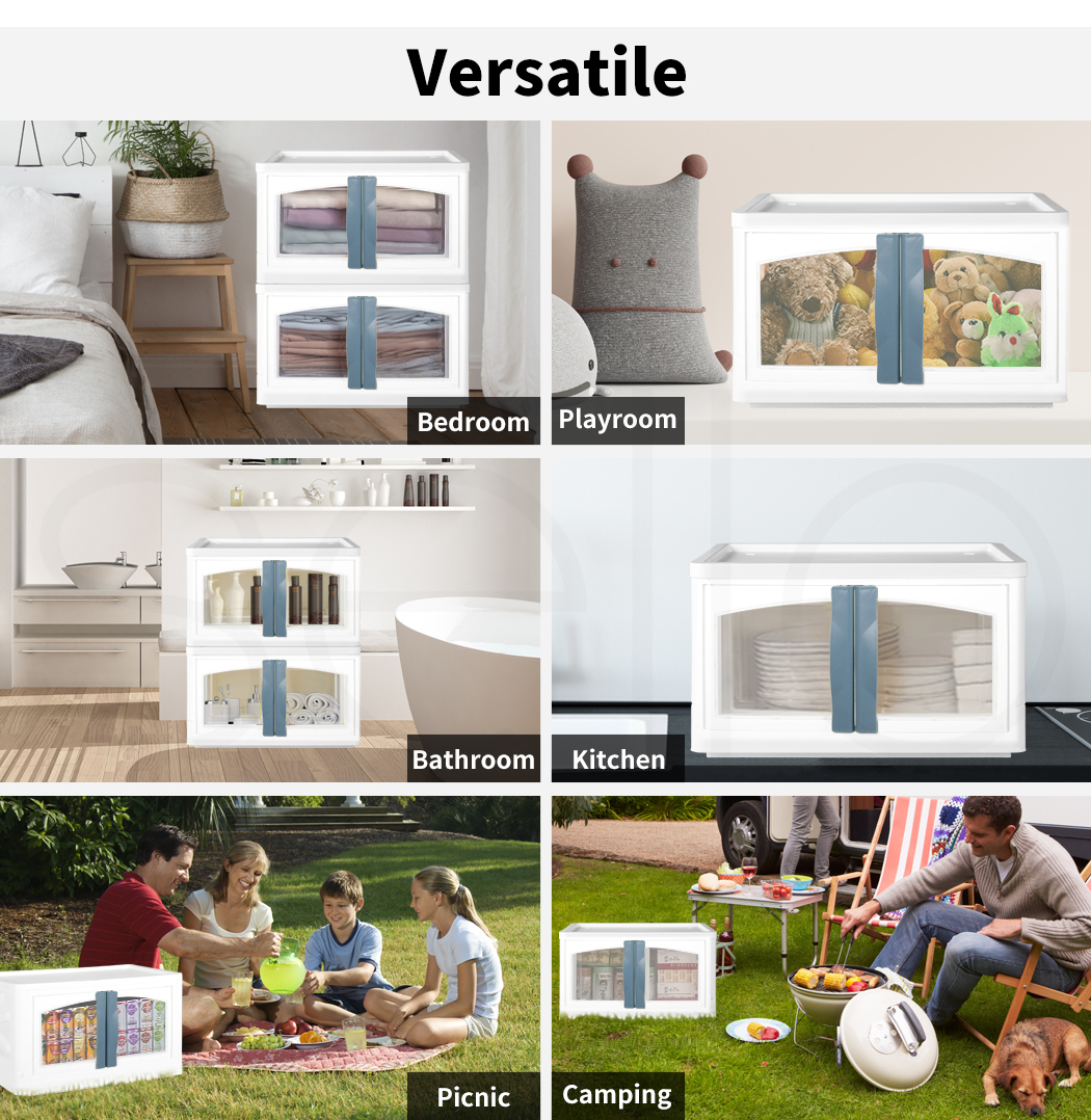 Storage Containers Box Stackable Toy Food Organiser Large Foldable Lid 45/85L - Picture 58 of 95