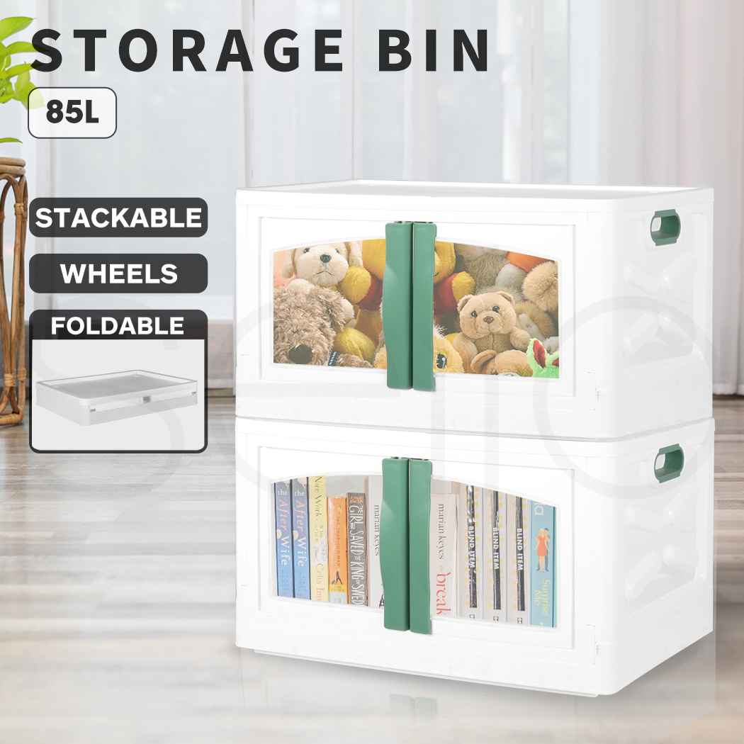Storage Containers Box Stackable Toy Food Organiser Large Foldable Lid 45/85L - Picture 62 of 95