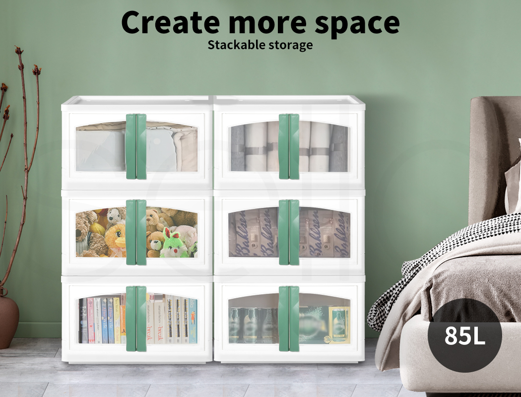 Storage Containers Box Stackable Toy Food Organiser Large Foldable Lid 45/85L - Picture 63 of 95