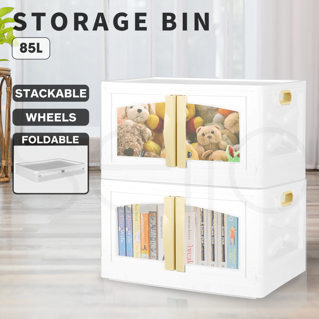 Storage Containers Box Stackable Toy Food Organiser Large Foldable Lid 45/85L - Picture 74 of 95