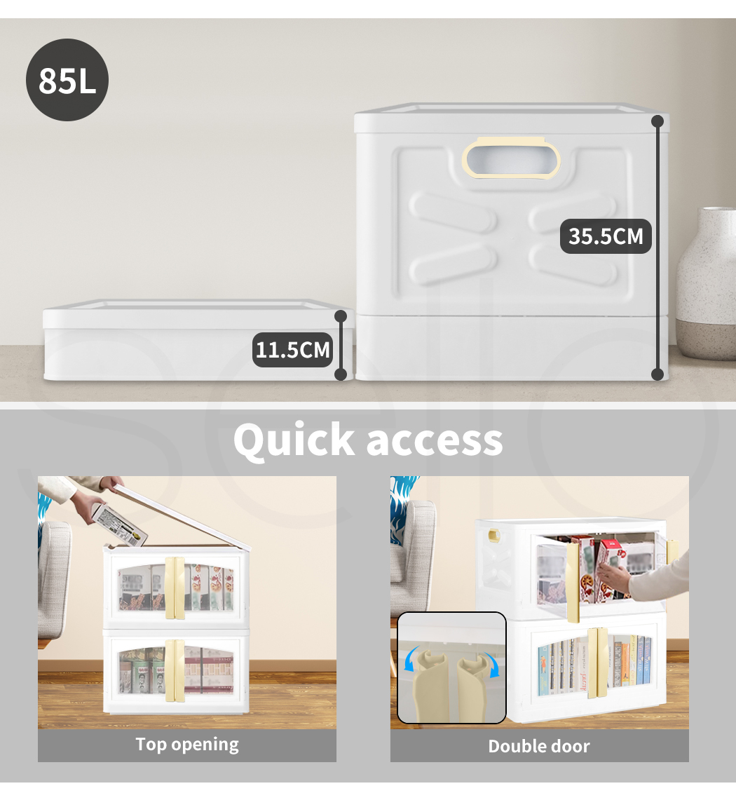 Storage Containers Box Stackable Toy Food Organiser Large Foldable Lid 45/85L - Picture 77 of 95