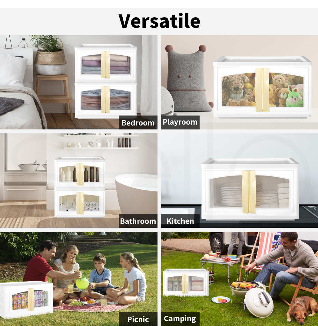 Storage Containers Box Stackable Toy Food Organiser Large Foldable Lid 45/85L - Picture 82 of 95