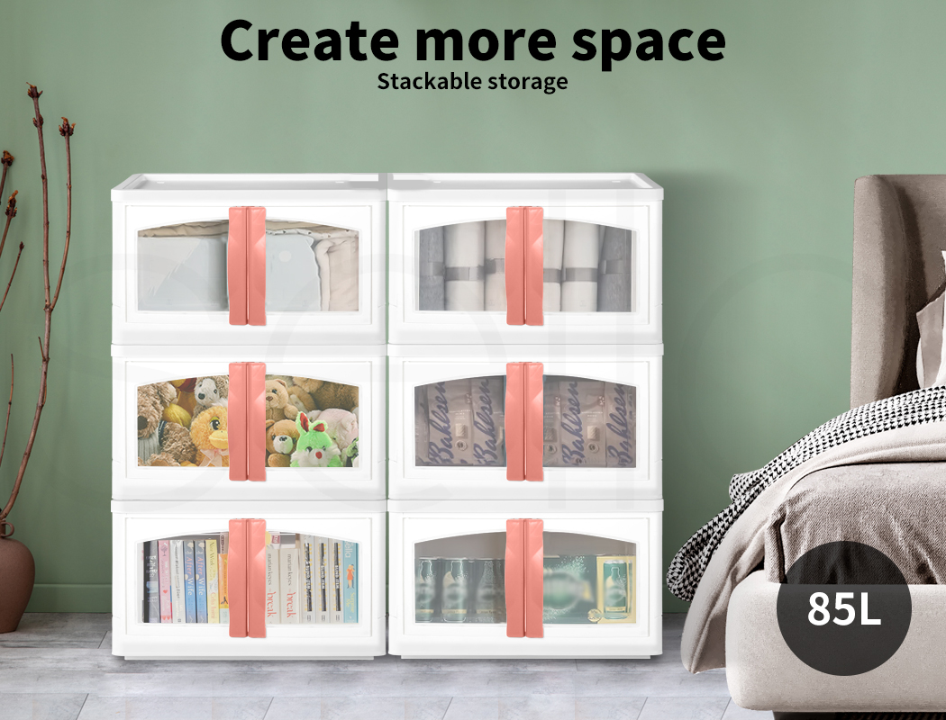 Storage Containers Box Stackable Toy Food Organiser Large Foldable Lid 45/85L - Picture 87 of 95