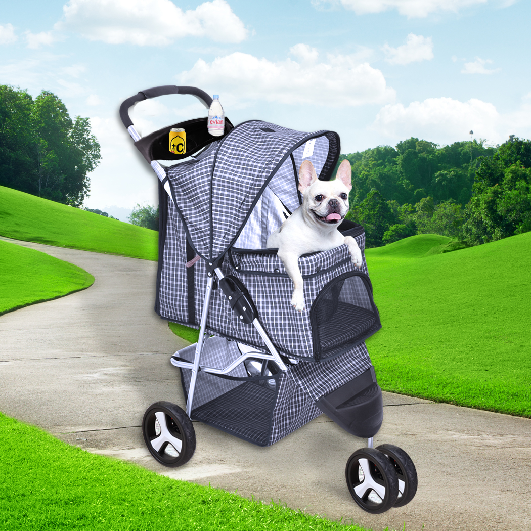PaWz Pet Stroller 3 Wheels Dog Cat Cage Puppy Pushchair Travel Walk Carrier Pram