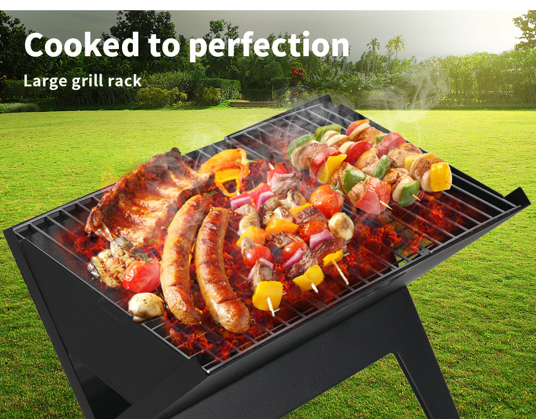 Charcoal BBQ Grill Portable Hibachi Barbecue Outdoor Foldable Camping Picnic - Picture 26 of 69