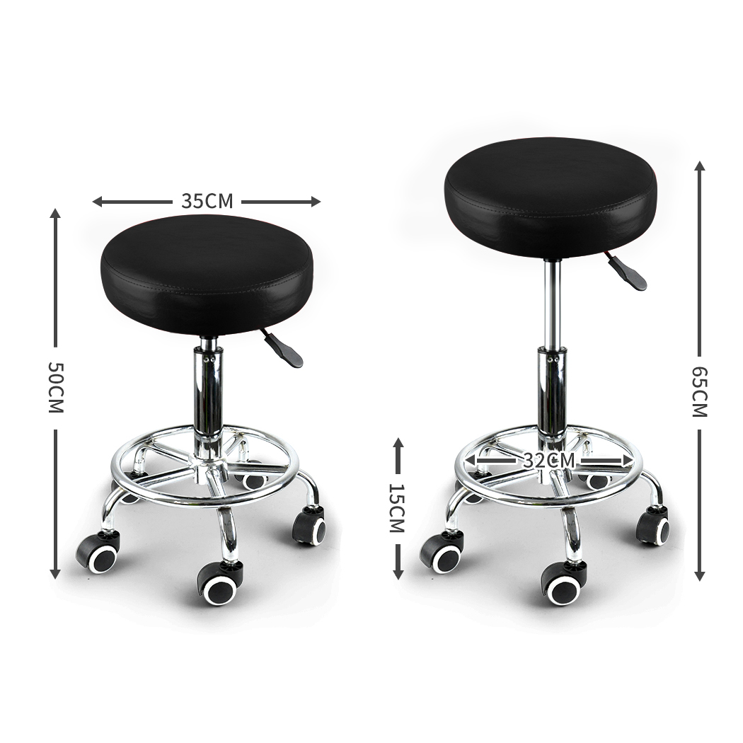 2x Levede Salon Stool Swivel Bar Stools Chairs Barber Lift Hairdressing Round