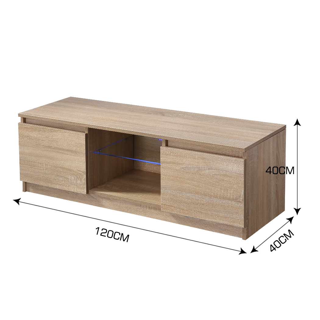 Levede TV Cabinet Entertainment Stand LED Lowline Shelf Storage Unit Furniture