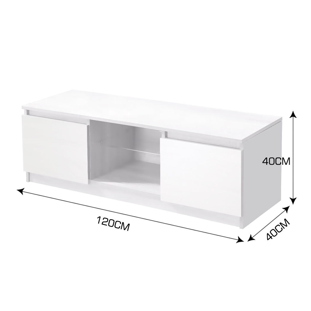 Levede TV Cabinet Entertainment Stand LED Lowline Unit Shelf Storage Furniture
