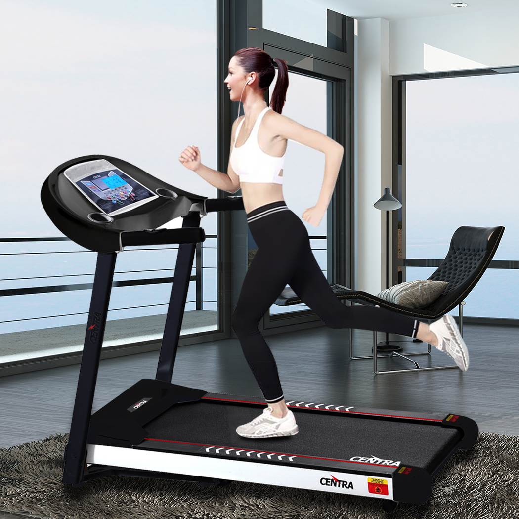 Centra Electric Treadmill Auto Incline Home Gym Exercise Machine Fitness Black