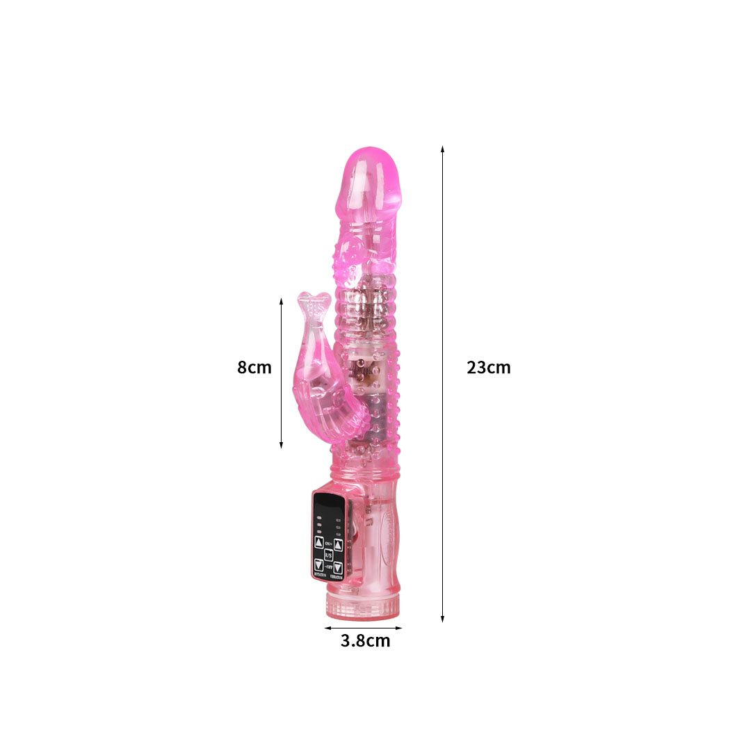 Urway Rabbit Vibrator Multi Speed Rotating Dildo Anal Clit Adult Sex Toy Purple